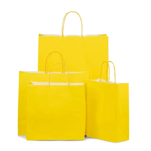 Papiertragetaschen und Tüten, gelb