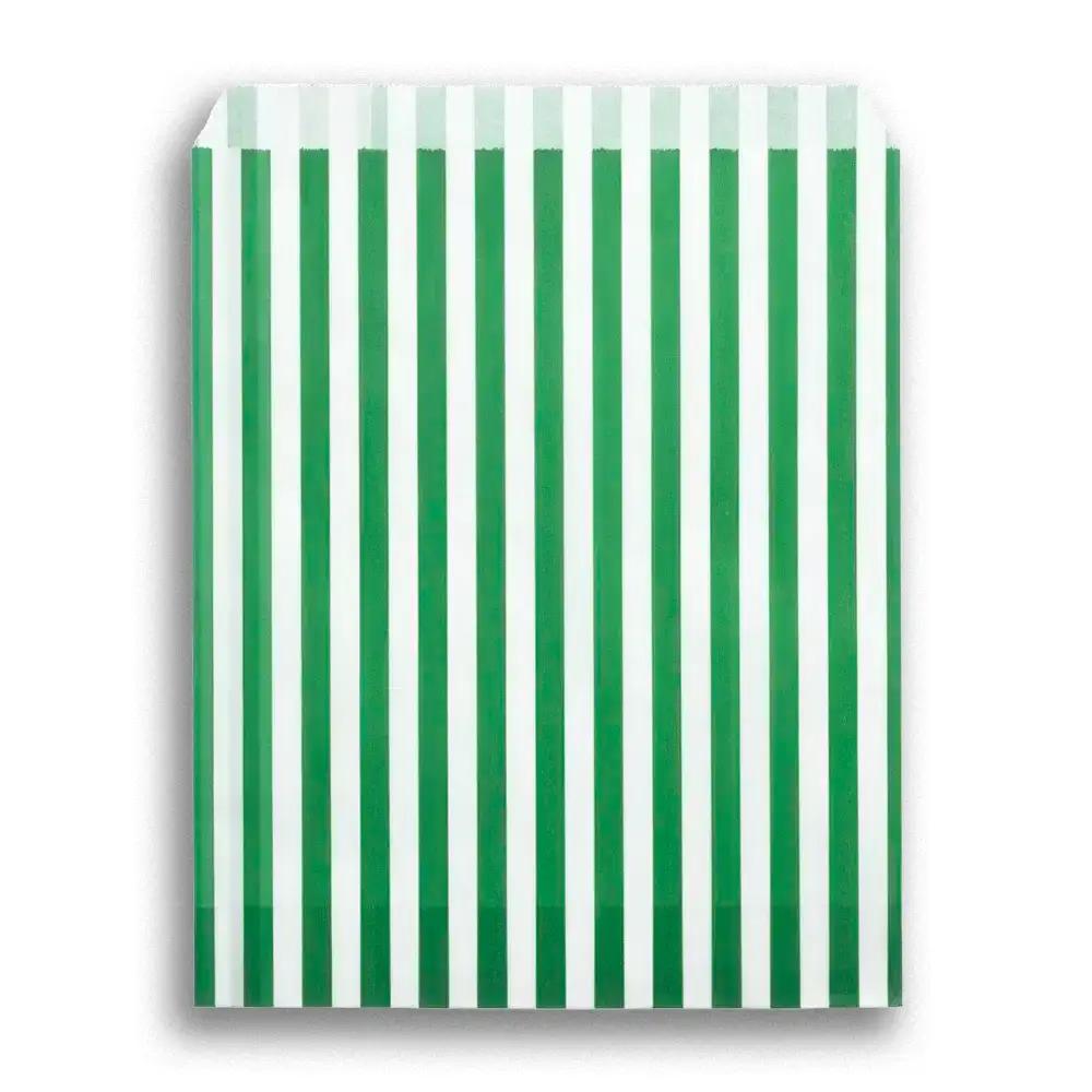 Papiertüten grün-weiß gestreift
