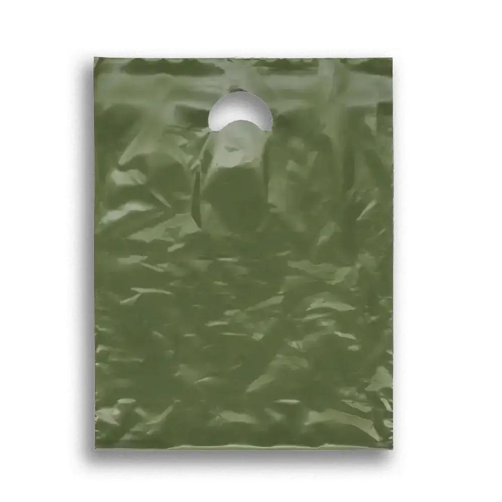 Premium Plastiktragetaschen moosgrün
