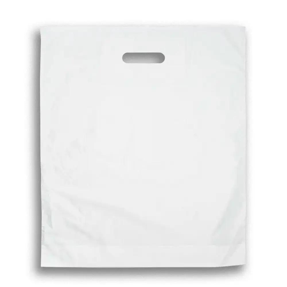 Kunststofftragetaschen (DKT) mit Griffloch weiß