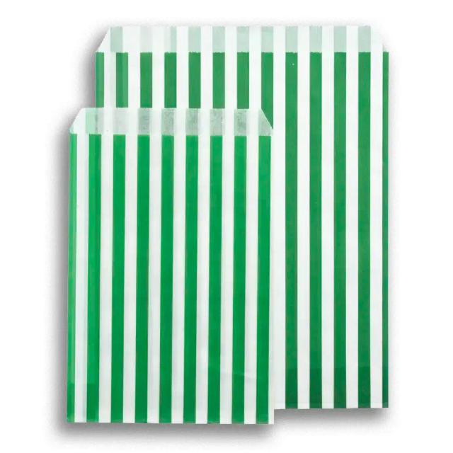 Papiertüten grün-weiß gestreift