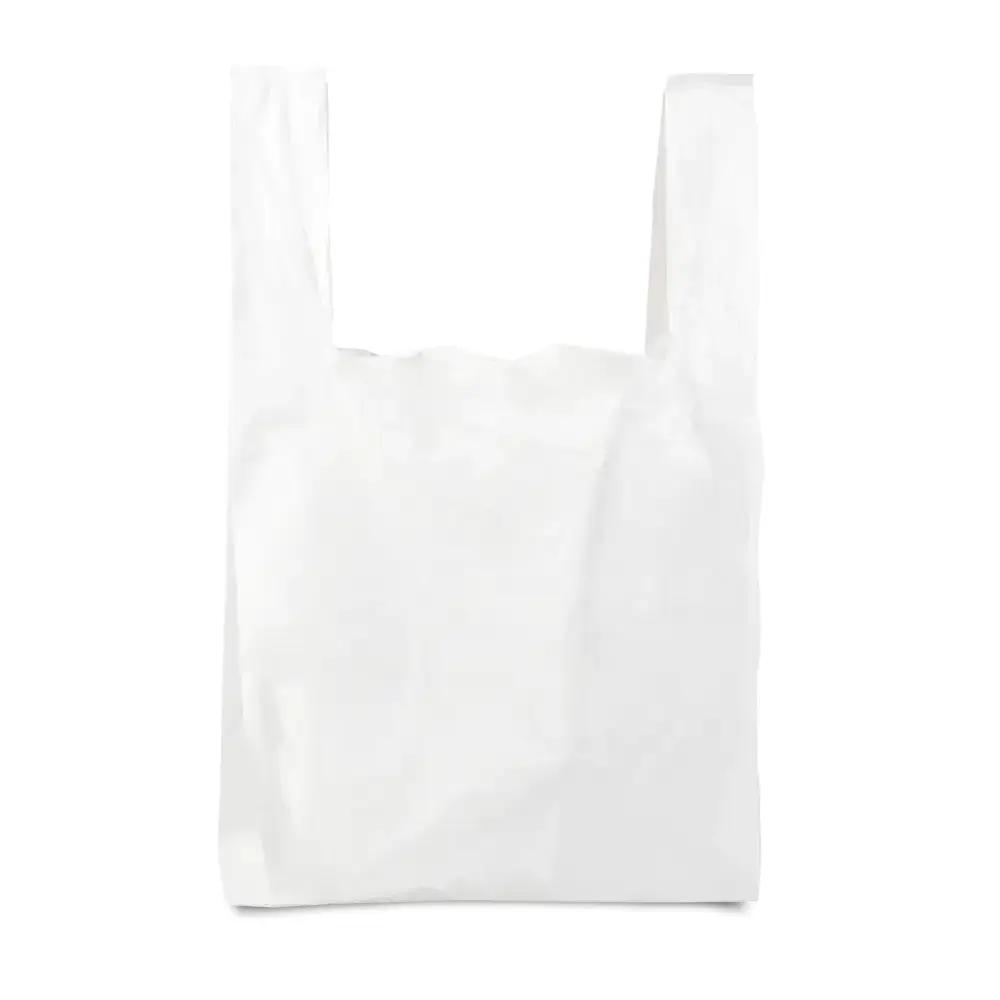 Standard-Kunststofftragetaschen weiß mit Hemdchenträgern