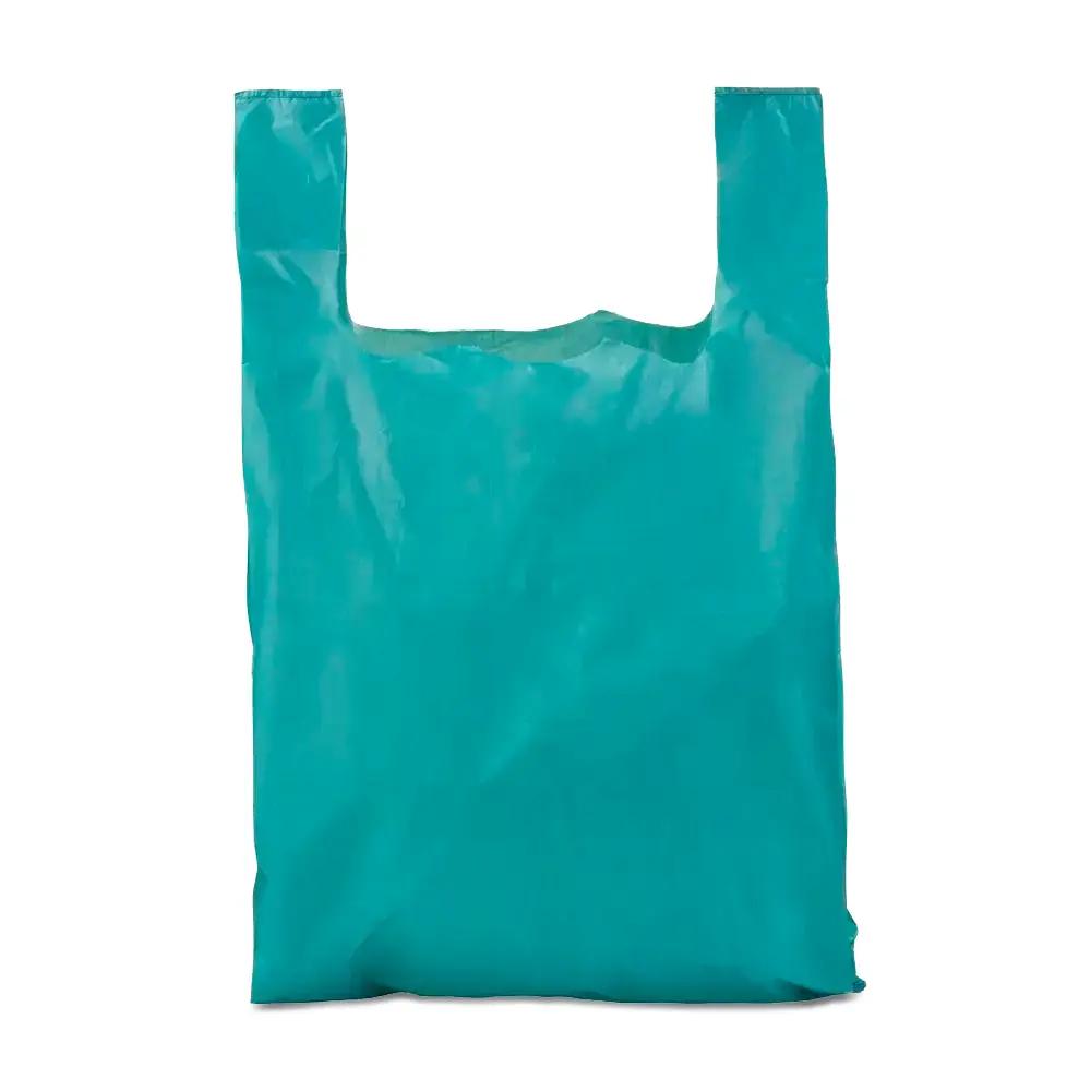 Kunststofftragetaschen aus recyceltem Material mit Hemdchenträger grün