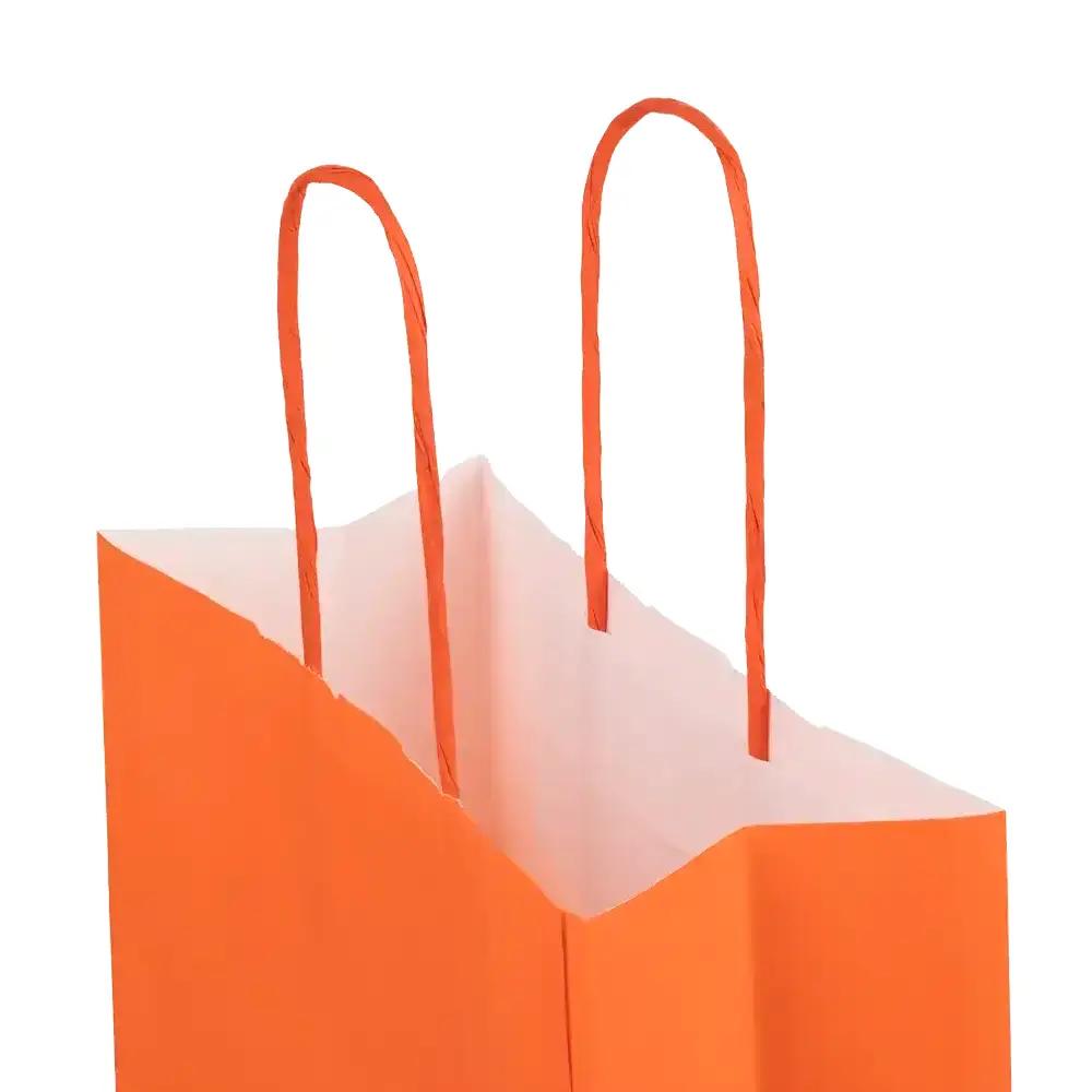 Papiertragetaschen mit Kordelgriffen orange