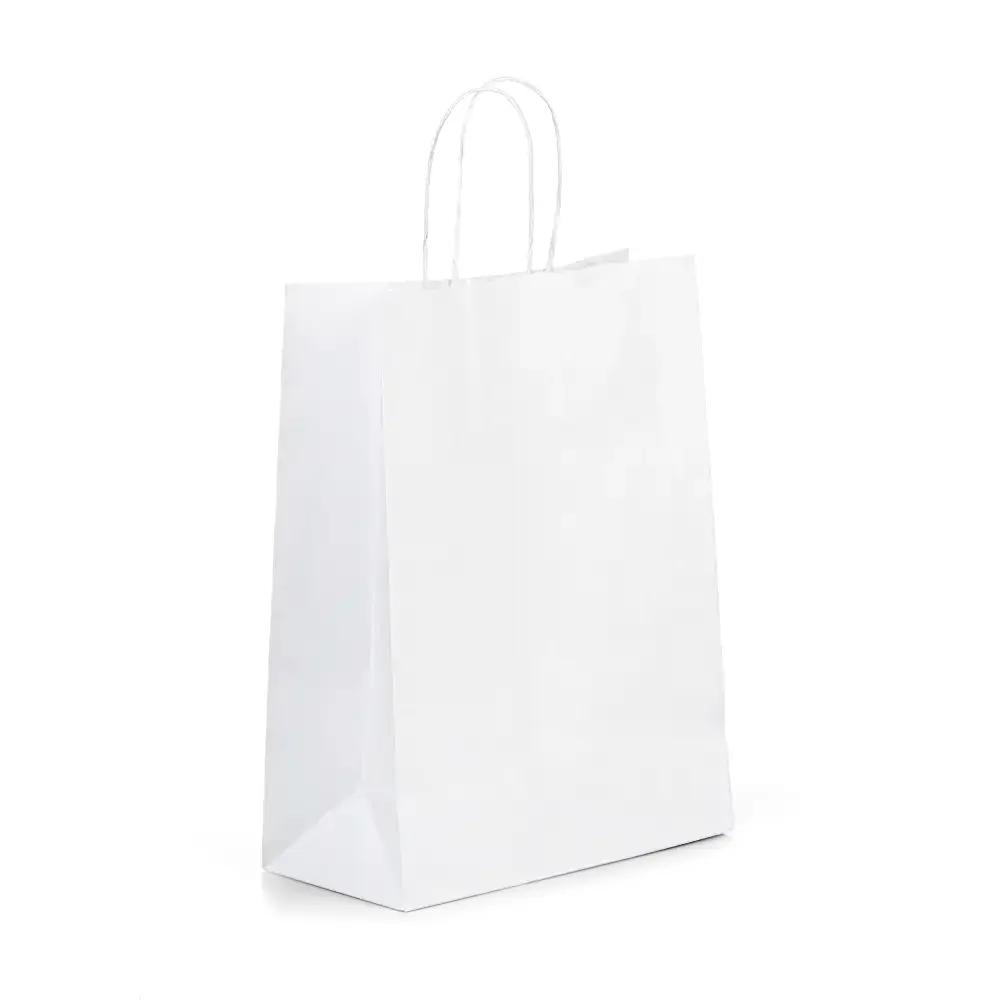 Standard Papiertragetaschen mit Kordelgriffen weiß