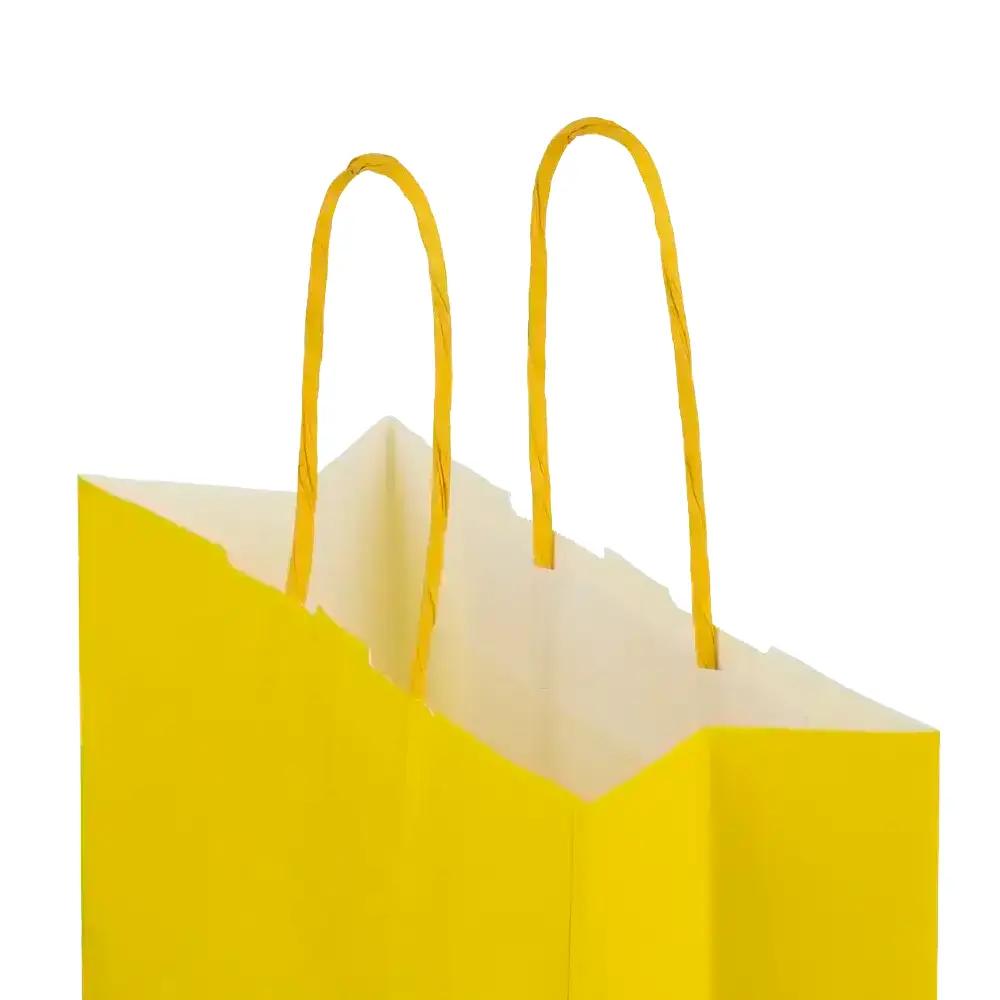 Papiertragetaschen mit Kordelgriffen gelb